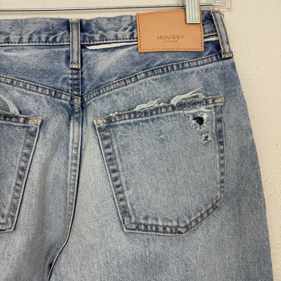 Moussy Vintage Jeans Women Japanese Howa Distressed Sz 28 Light Wash Button Fly - Picture 5 of 15